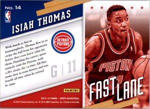 Isiah Thomas 2014 2015 Hoops Fast Lane Series Mint Card #14