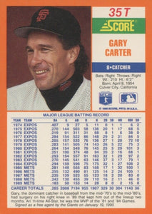 Gary Carter 1990 Score Rookie & Traded Series Mint Card #35T