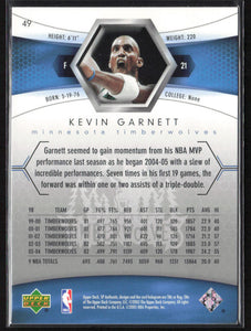 Kevin Garnett 2004 2005 SP Authentic Series Mint Card #49