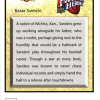 Barry Sanders 2013 Upper Deck Football Heroes Series Mint Card #BS1