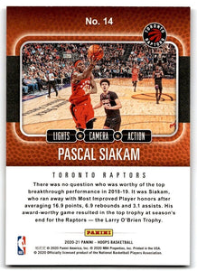 Pascal Siakam 2020 2021 Panini Hoops Lights Camera Action Series Mint Card #14