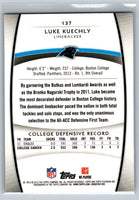 Luke Kuechly 2012 Topps Platinum Series Mint Rookie Card #137
