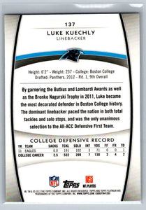 Luke Kuechly 2012 Topps Platinum Series Mint Rookie Card #137