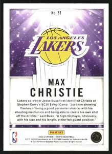 Max Christie 2022 2023 Panini Hoops Now Playing Series Mint Card #31