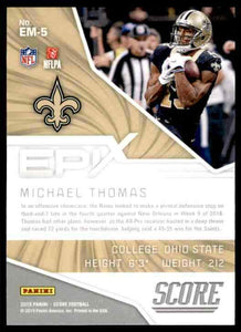 Michael Thomas 2019 Score Epix Moment Series Mint Card #EM-5