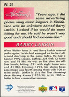 Barry Larkin 1992 Upper Deck Iooss Collection Series Mint Card #WI 21
