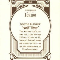 Ichiro Suzuki 2012 Topps Gypsy Queen Series Mint Card #40
