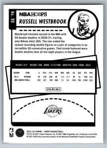 Russell Westbrook 2021 2022 Panini Hoops Series Mint Card #90