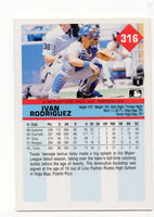 Ivan Rodriguez 1992 Fleer Series Mint Card #316
