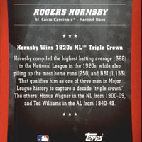 Rogers Hornsby 2010 Topps Peak Performance Series Mint Card #PP-46