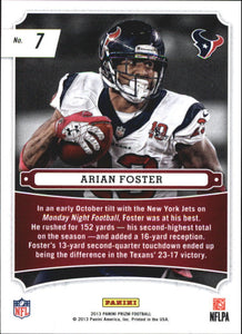 Arian Foster 2013 Panini Prizm Monday Night Heroes Series Mint Card #7