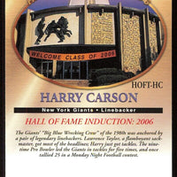 Harry Carson 2006 Topps Hall of Fame Tribute Mint Card #HOFT-HC