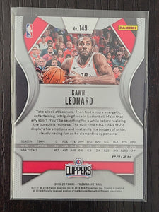 Kawhi Leonard 2019 2020 Panini Prizm Series Mint Card #149