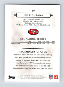 Joe Montana 2011 Topps Gridiron Legends Series Mint Card #50