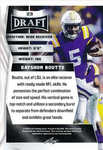 Kayshon Boutte 2023 Leaf Draft Series Mint Rookie Card #23