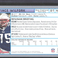 Vince Wilfork 2004 Bowman Series Mint ROOKIE Card  #144