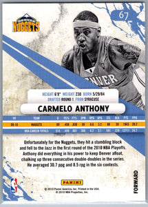 Carmelo Anthony 2010 2011 Rookies and Stars Series Mint Card #67