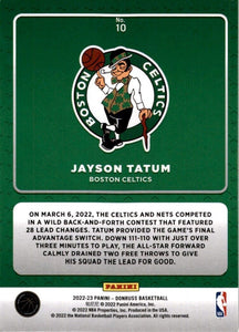 Jayson Tatum 2022 2023 Panini Donruss Production Line Series Mint Card #10