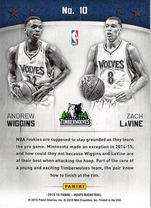 Andrew Wiggins and Zach LaVine 2015 2016 Panini Hoops Double Trouble Series Mint Card #10