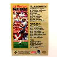 Joe Montana 1995 Upper Deck Trilogy Header Card
