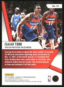 Isaiah Todd 2021 2022 Panini Chronicles Series Mint Card #98