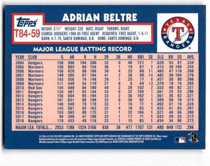 Adrian Beltre 2019 Topps 35th Anniversary Series Mint Card #T84-59