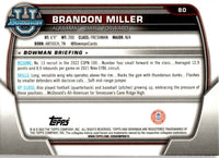 Brandon Miller 2022 2023 Bowman University Chrome Mint Rookie Card #80
