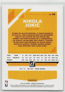 Nikola Jokic 2019 2020 Panini Donruss Series Mint Card #55