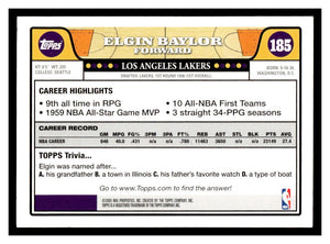 Elgin Baylor 2008 2009 Topps Series Mint Card #185