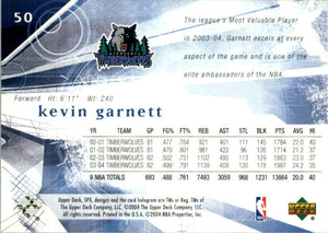Kevin Garnett 2004 2005 Upper Deck SPx Series Mint Card #50