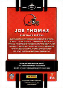 Joe Thomas 2017 Donruss Series Mint Card #298