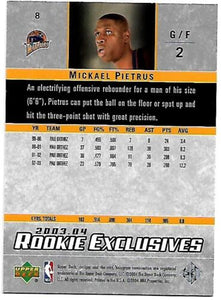 Mickael Pietrus 2003 2004 Upper Deck Rookie Exclusives Series Mint Rookie Card #8