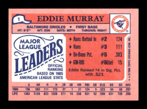 Eddie Murray 1986 Topps Mini Series Mint Card #1