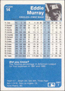 Eddie Murray 1984 Fleer Series Mint Card #14