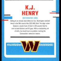 K.J. Henry 2023 Donruss Football Series Mint RATED ROOKIE Card #400