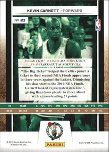 Kevin Garnett 2009 2010 Panini Season Update Series Mint Card #23