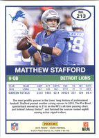 Matthew Stafford 2019 Panini Score Series Mint Card #213
