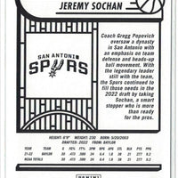 Jeremy Sochan 2022 2023 Panini Hoops Basketball Series Mint Rookie Card #239