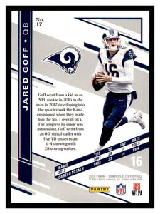 Jared Goff 2018 Donruss Elite Series Mint Card #17