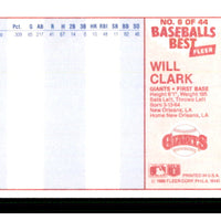 Will Clark 1986 Fleer Baseball's Best Sluggers vs. Pitchers Series Mint Card #6