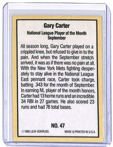 Gary Carter 1985 Donruss Highlights Series Mint Card #47