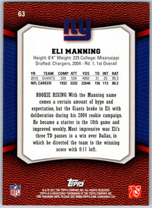 Eli Manning 2011 Topps Rising Rookies Series Mint Card #63