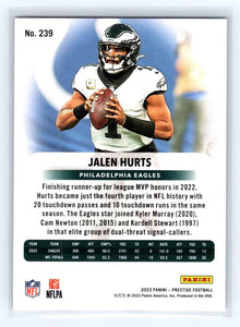 Jalen Hurts 2023 Panini Prestige Series Mint Card #239