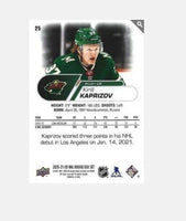 Kirill Kaprizov 2020 2021 Upper Deck NHL Star Rookies Card #25
