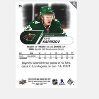 Kirill Kaprizov 2020 2021 Upper Deck NHL Star Rookies Card #25