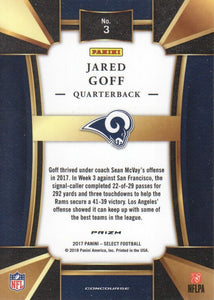 Jared Goff 2017 Panini Select Concourse Series Mint Card #3