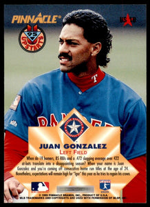 Juan Gonzalez 1995 Pinnacle Upstarts Series Mint Card #US10