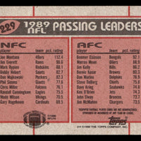 Joe Montana 1990 Topps Passing Leaders Series Mint Card #229