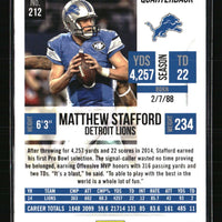 Matthew Stafford 2015 Score Series Mint Card #212