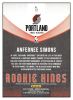 Anfernee Simons 2018 2019 Panini Donruss Rookie Kings Series Mint Card #12
